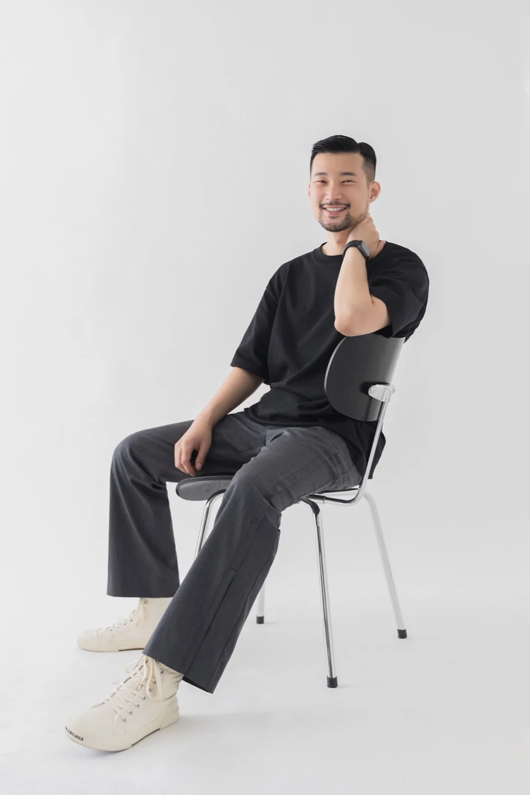 Portrait in grey blazer